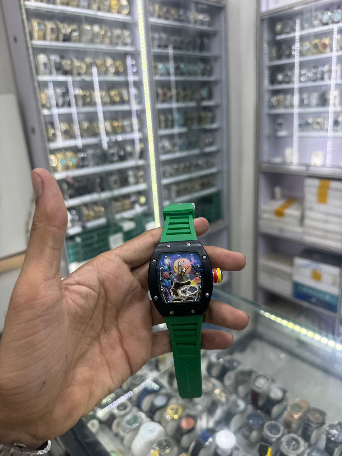 Smiley Face Skeleton Watch – Richard Mille Style | Multi-Color Rubber Strap