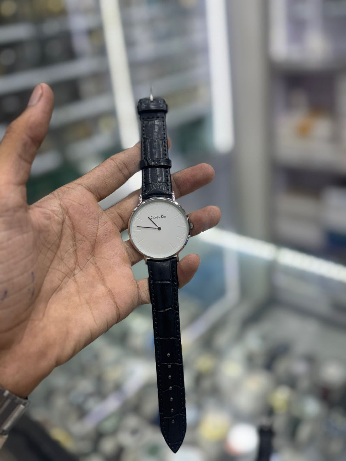 Colev Kie Minimalist Watch – Genuine Leather Strap | Black & White Dial