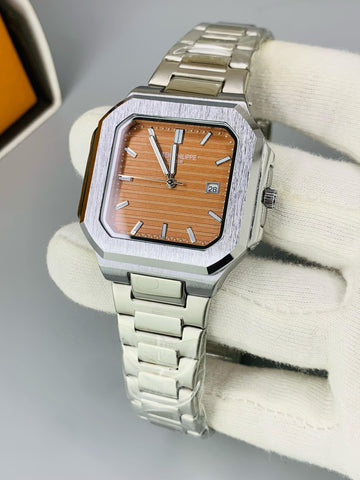Patek Philippe Nautilus Square Style Watch – Teal, Green, Black, Orange Dial | Steel Bracelet